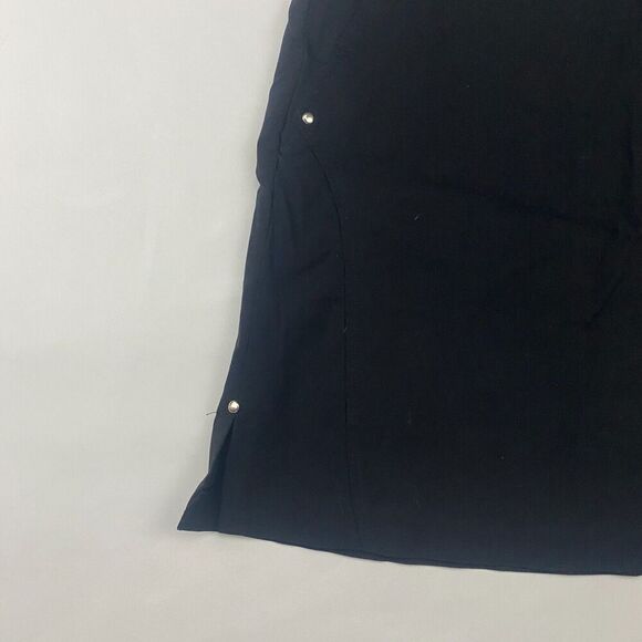 Bette & Court Black Solid Skort Skirt W/ Shorts Pockets Nylon Stretch Size 4 - Picture 2 of 8